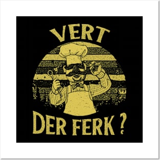 YELLOW VERT DER FERK CHEFF Posters and Art